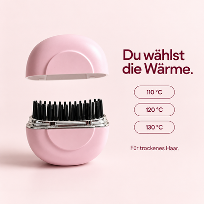Mini-Glättbürste: 110, 120 und 130 Grad – für trockenes Haar